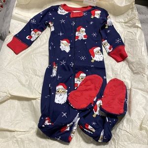 TBBC Beaufort footie footed Santa Knox’s night navy & Richmond red sleep n play